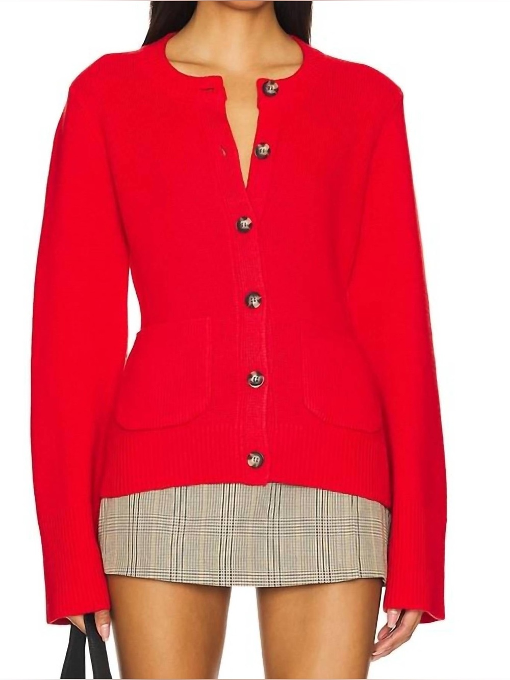 PISTOLA Dani Cardigan Rouge Red Jackie Kennedy Mod Wool Cashmere Sweater XS